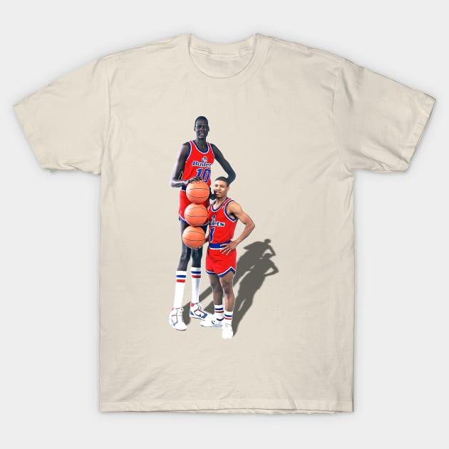 Bol and Bogues Retro 90s Bullets Basketball Design T-Shirt by darklordpug